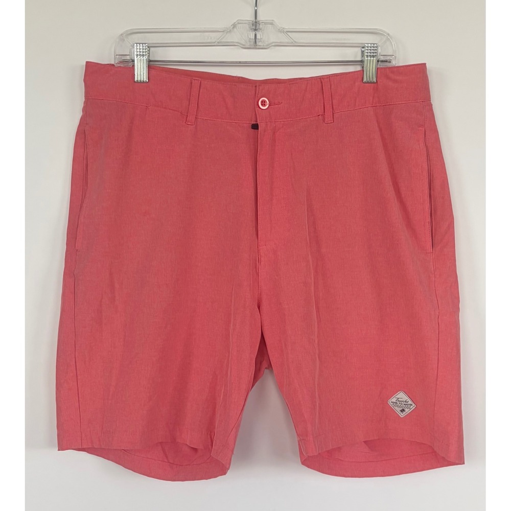 Trunks Land to Water Mens Hybrid Shorts 34 Coral Pink Heather Quick Dry Swim